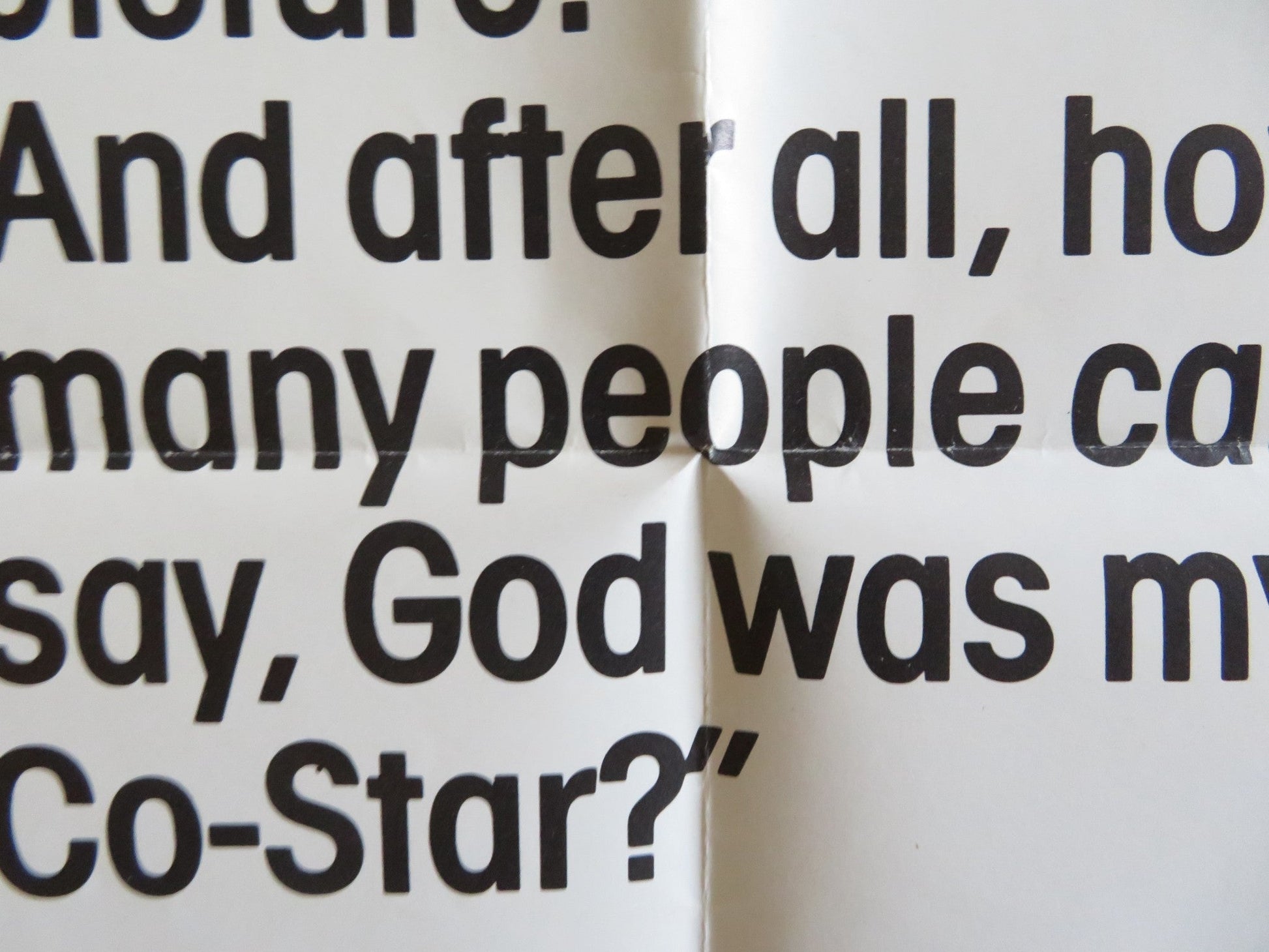 OH, GOD! - A FOLDED US ONE SHEET POSTER GEORGE BURNS JOHN DENVER 1977 Rendezvous Cinema Movie posters