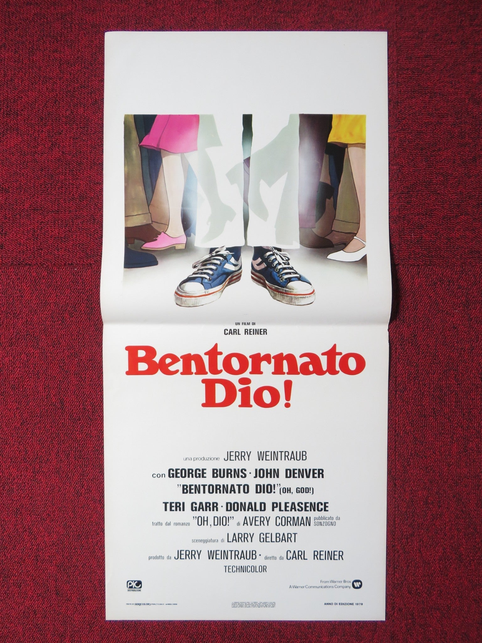 OH, GOD! ITALIAN LOCANDINA POSTER GEORGE BURNS JOHN DENVER 1978 Rendezvous Cinema Movie posters