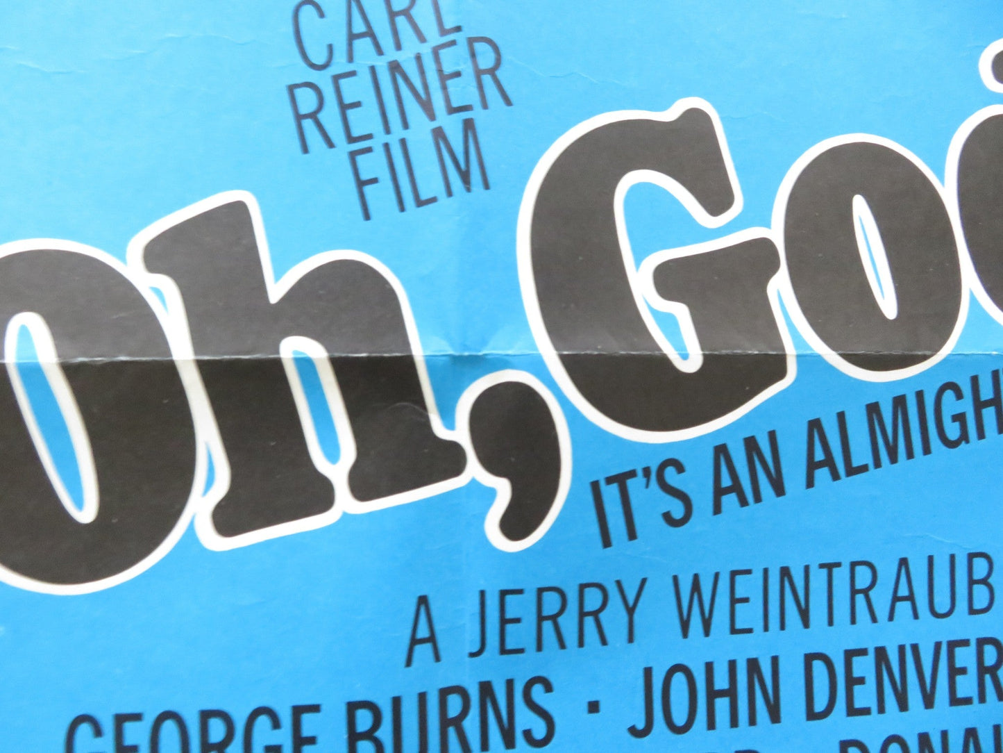 OH, GOD! UK QUAD POSTER FOLDED GEORGE BURNS JOHN DENVER 1977 Rendezvous Cinema Movie posters