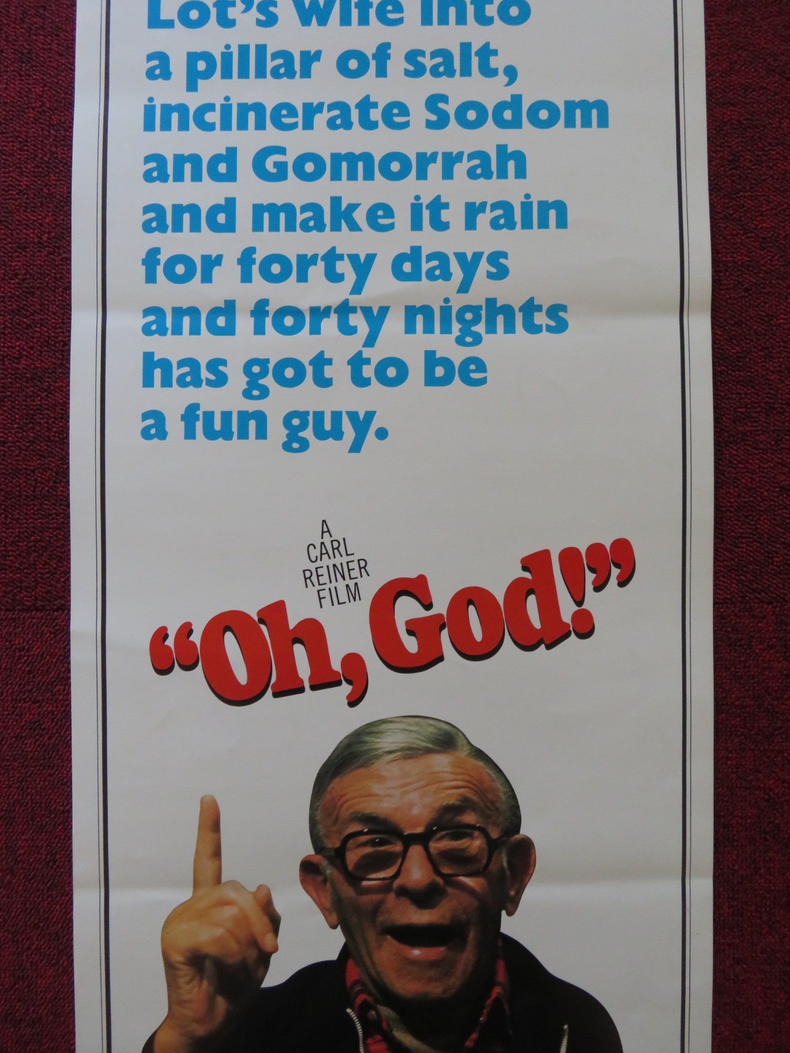 OH, GOD! US INSERT (14"x 36") POSTER GEORGE BURNS JOHN DENVER 1977 Rendezvous Cinema Movie posters