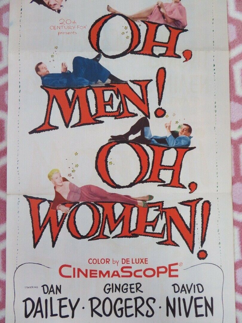 OH, MEN! OH WOMEN! US INSERT (14"x 36") POSTER DAN DAILEY GINGER ROGERS 1957 Movie posters