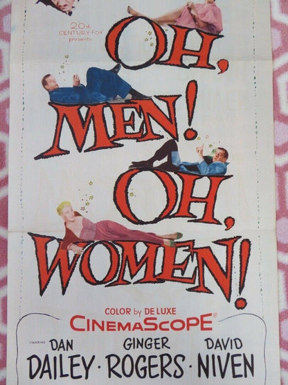 OH, MEN! OH WOMEN! US INSERT (14"x 36") POSTER DAN DAILEY GINGER ROGERS 1957 Movie posters