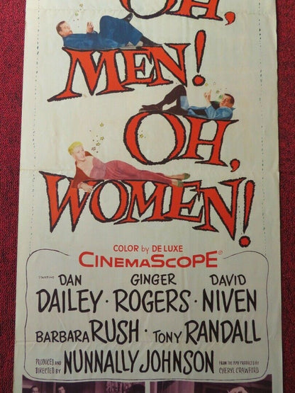 OH, MEN! OH WOMEN! US INSERT (14"x 36") POSTER GINGER ROGERS DAN DAILEY 1957 Movie posters