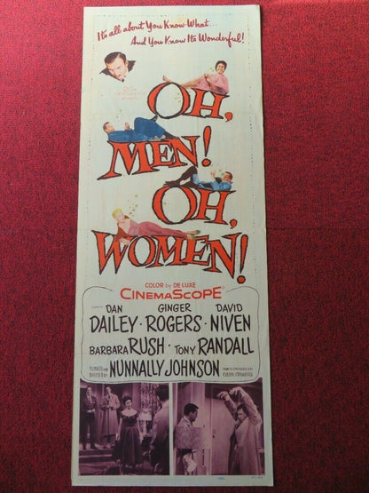 OH, MEN! OH WOMEN! US INSERT (14"x 36") POSTER GINGER ROGERS DAN DAILEY 1957 Movie posters