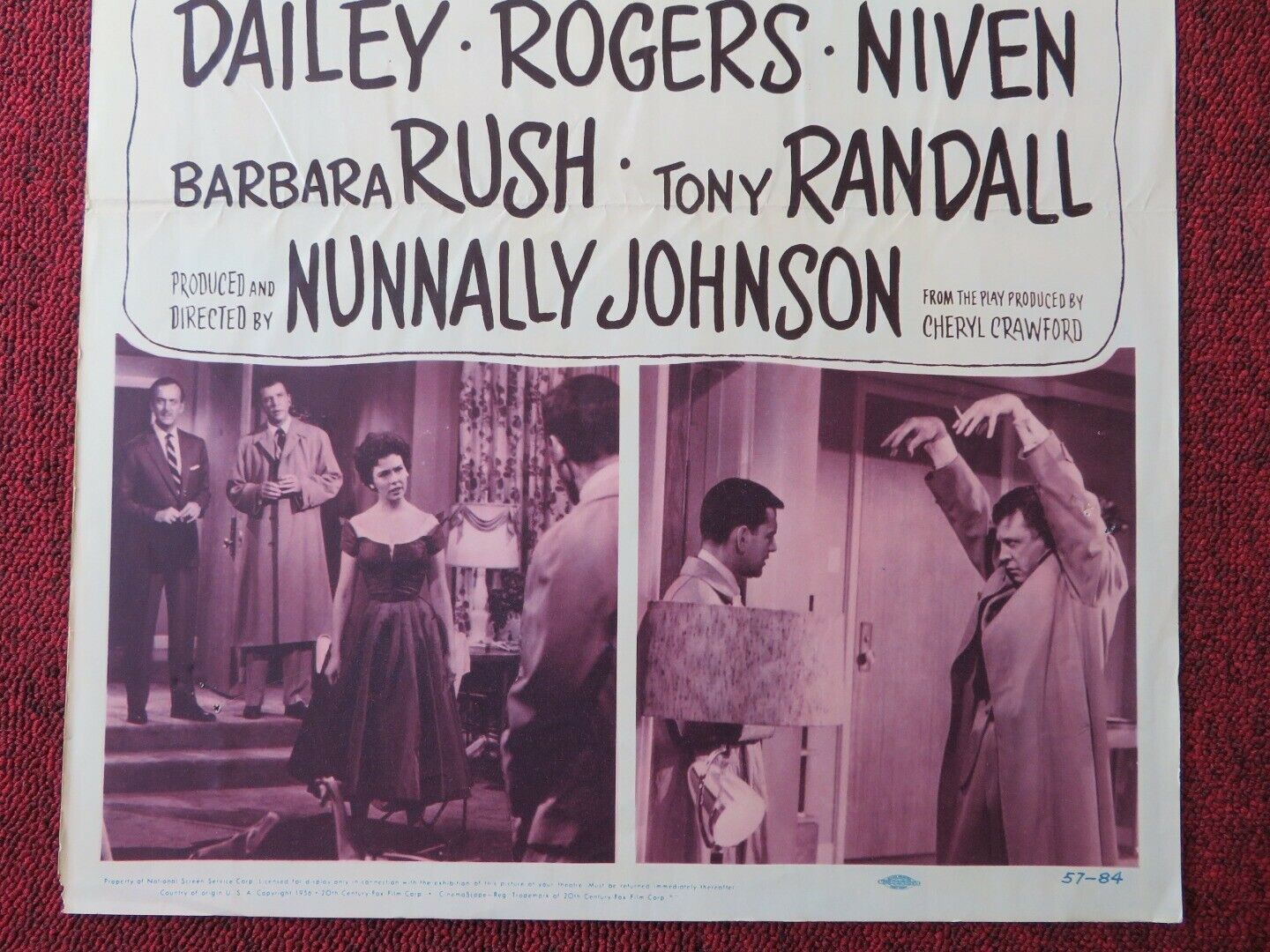 OH, MEN! OH WOMEN! US INSERT (14"x 36") POSTER GINGER ROGERS DAN DAILEY 1957 Movie posters