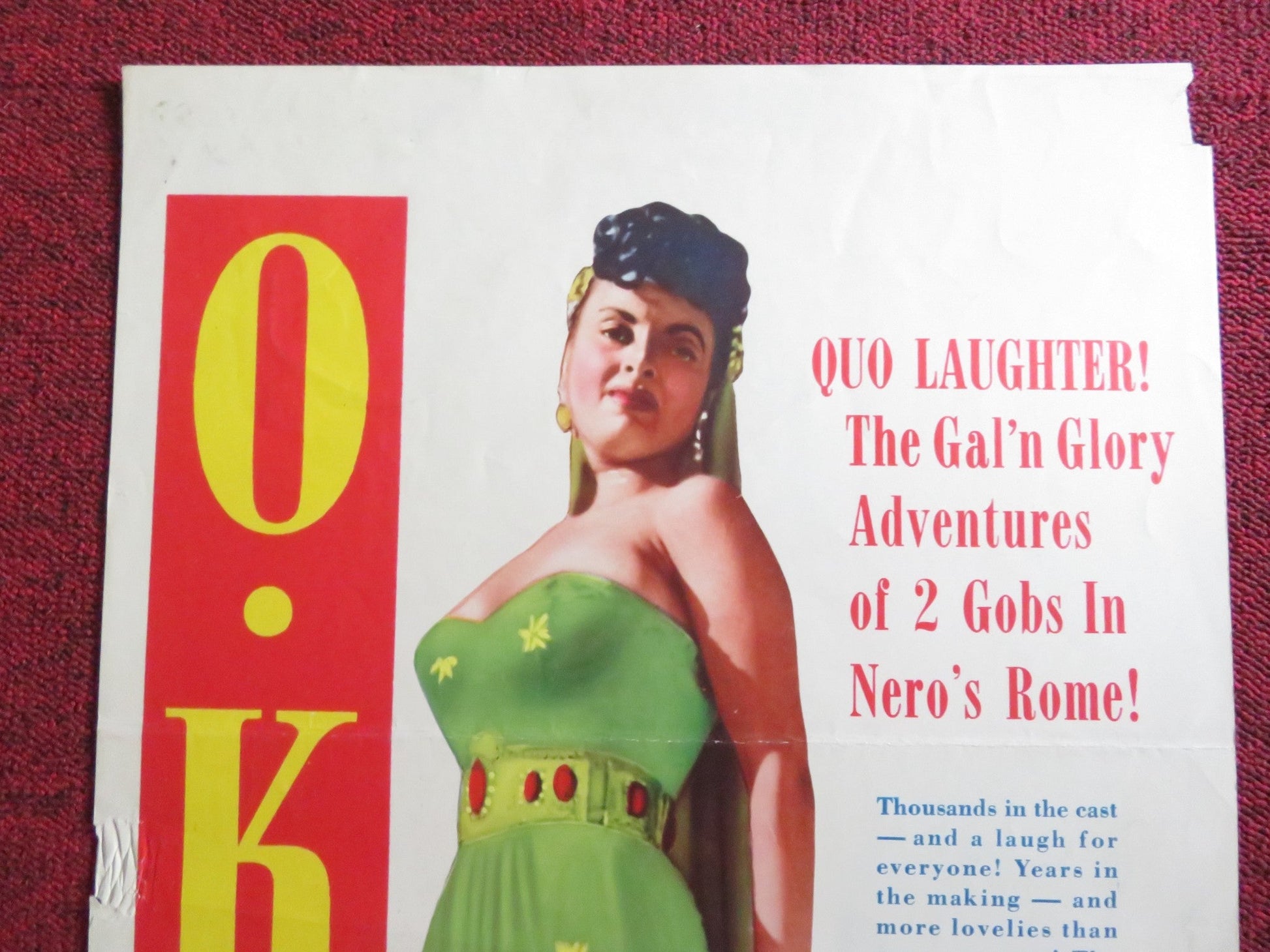 O.K. NERO US INSERT (14"x 36") POSTER WALTER CHIARI SILVANA PAMPANINI 1953 Rendezvous Cinema Movie posters