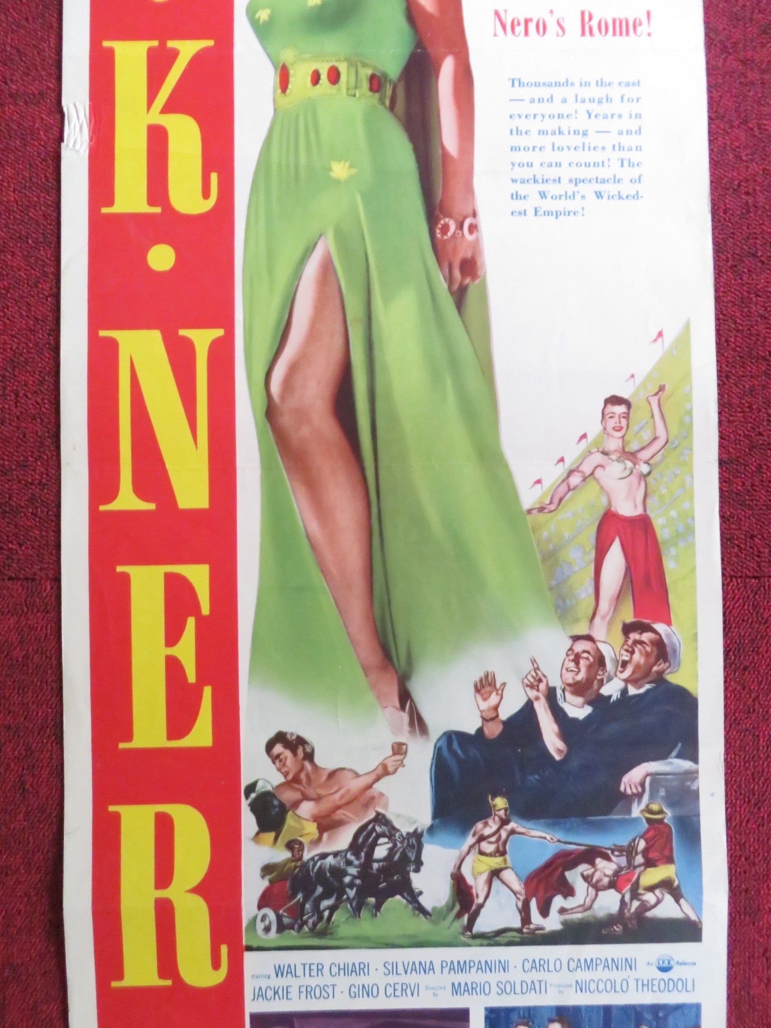 O.K. NERO US INSERT (14"x 36") POSTER WALTER CHIARI SILVANA PAMPANINI 1953 Rendezvous Cinema Movie posters