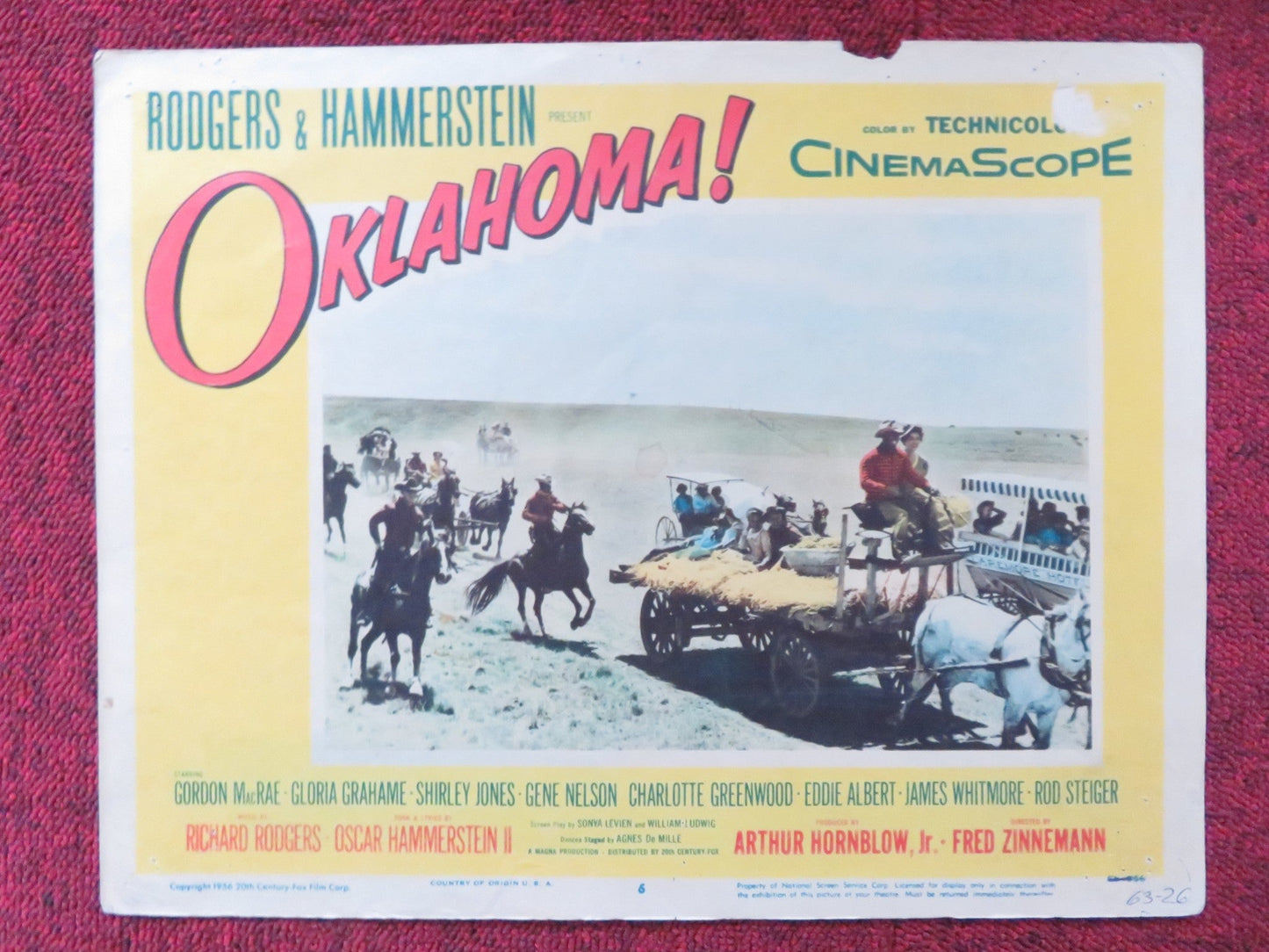 OKLAHOMA! US LOBBY CARD FULL SET GORDON MACRAE GLORIA GRAHAME 1955 =7 LOBBY CARD Rendezvous Cinema Movie posters