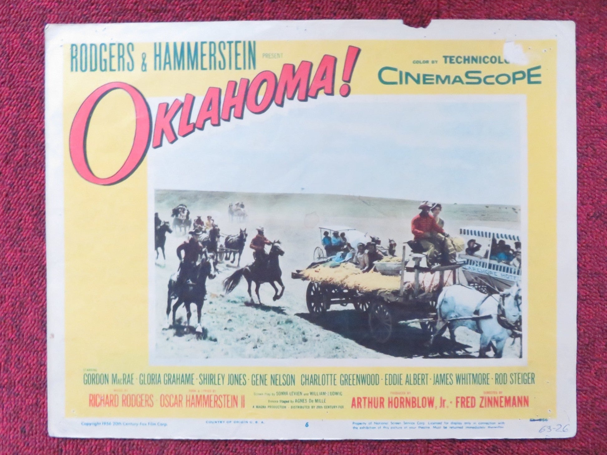 OKLAHOMA! US LOBBY CARD FULL SET GORDON MACRAE GLORIA GRAHAME 1955 =7 LOBBY CARD Rendezvous Cinema Movie posters