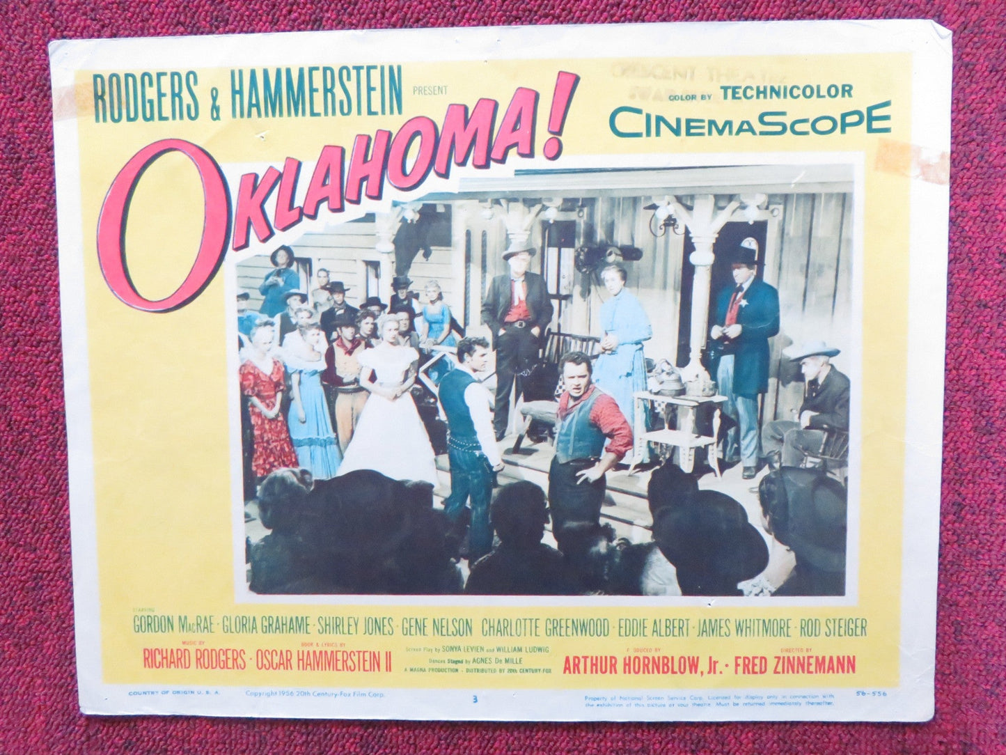 OKLAHOMA! US LOBBY CARD FULL SET GORDON MACRAE GLORIA GRAHAME 1955 =7 LOBBY CARD Rendezvous Cinema Movie posters