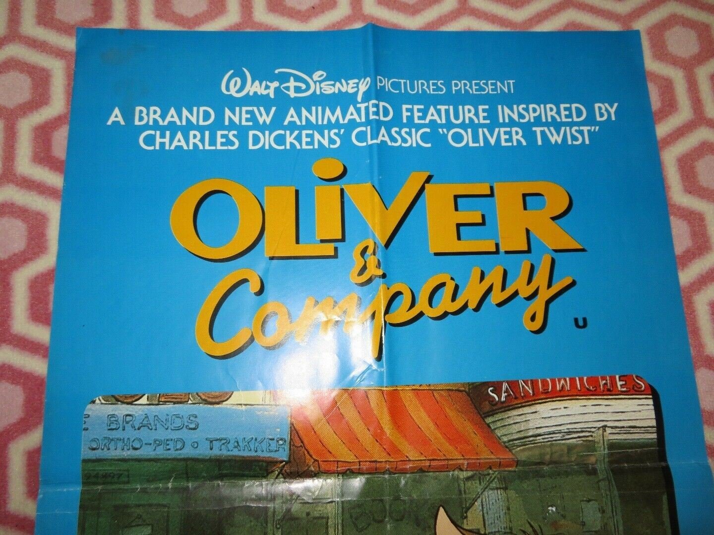 OLIVER & COMPANY UK DOUBLE CROWN POSTER DISNEY JOEY LAWRENCE1988 - Rendezvous Cinema