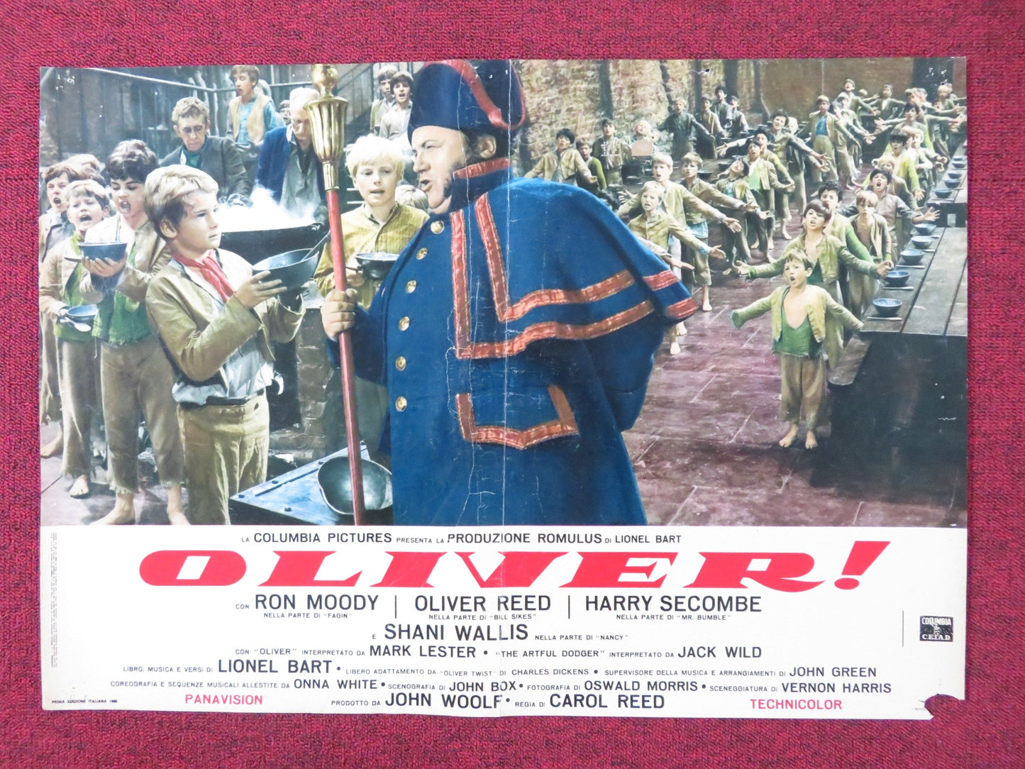 OLIVER! - G ITALIAN FOTOBUSTA POSTER OLIVER REED RON MOODY HARRY SECOMBE 1968 Rendezvous Cinema Movie posters