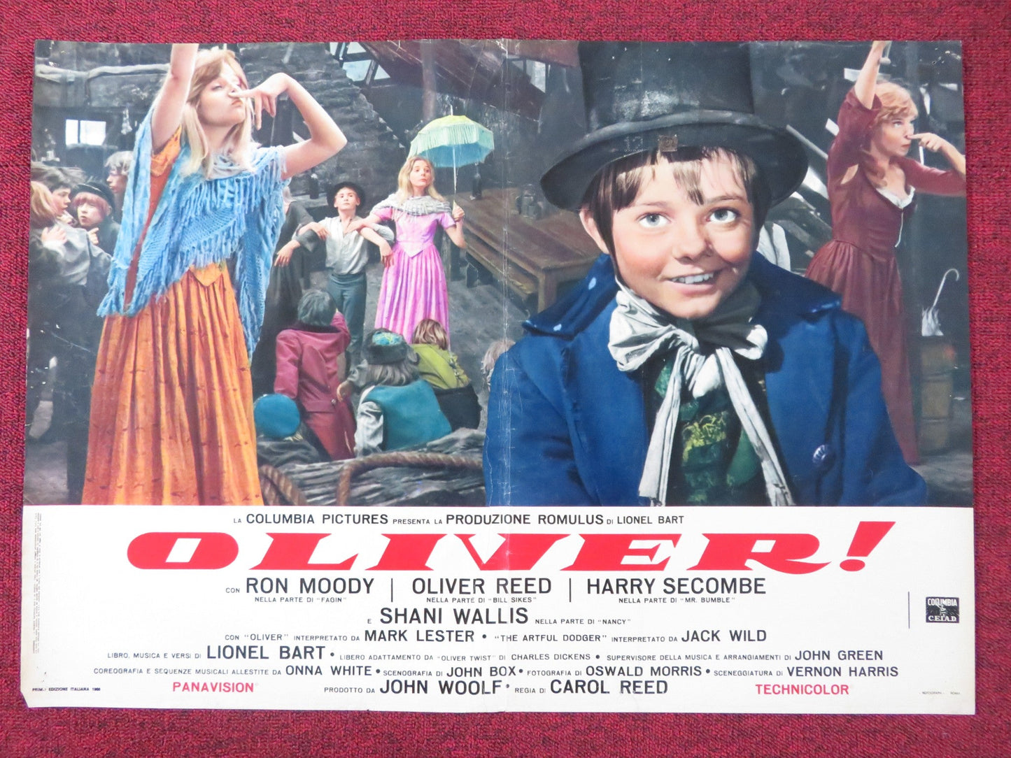 OLIVER! - J ITALIAN FOTOBUSTA POSTER OLIVER REED RON MOODY HARRY SECOMBE 1968 Rendezvous Cinema Movie posters