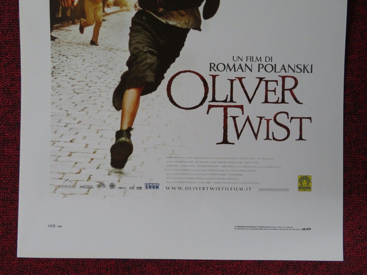 OLIVER TWIST ITALIAN LOCANDINA (27.5"x13") POSTER BARNEY CLARK BEN KINGSLEY '05 Movie posters