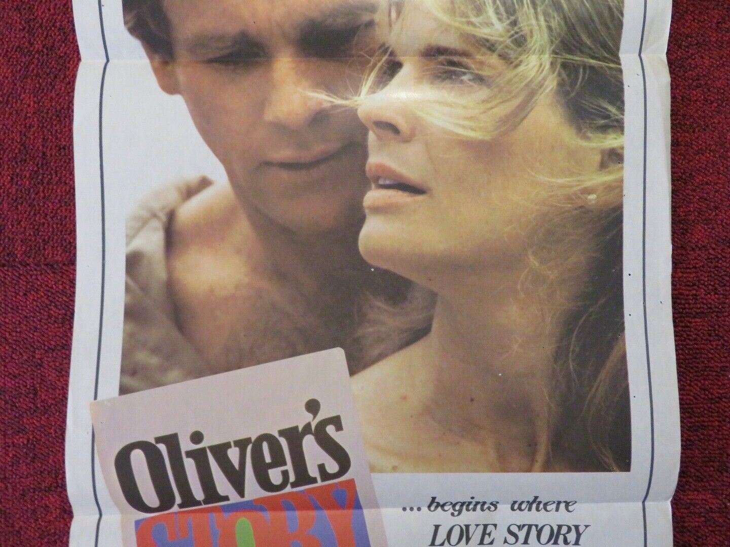 OLIVER'S STORY FOLDED AUSTRALIAN DAYBILL POSTER RYAN O'NEAL CANDICE BERGEN 1978 Movie posters