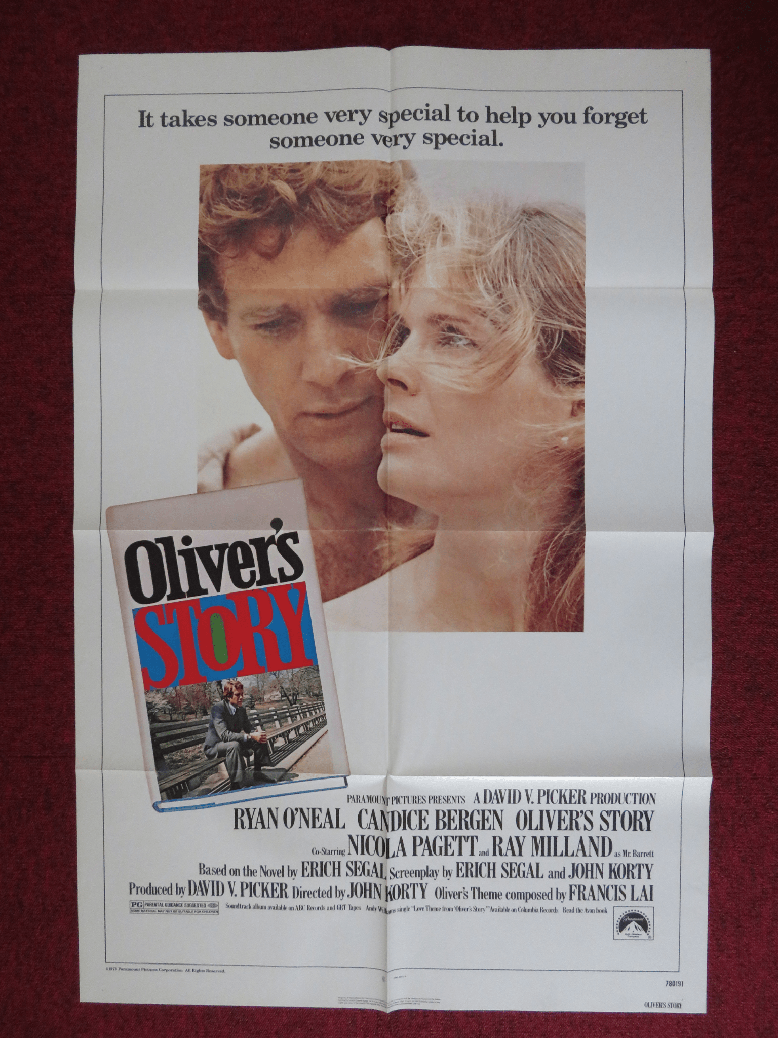 OLIVER'S STORY FOLDED US ONE SHEET POSTER RYAN O'NEAL CANDICE BERGEN 1978 Rendezvous Cinema Movie posters