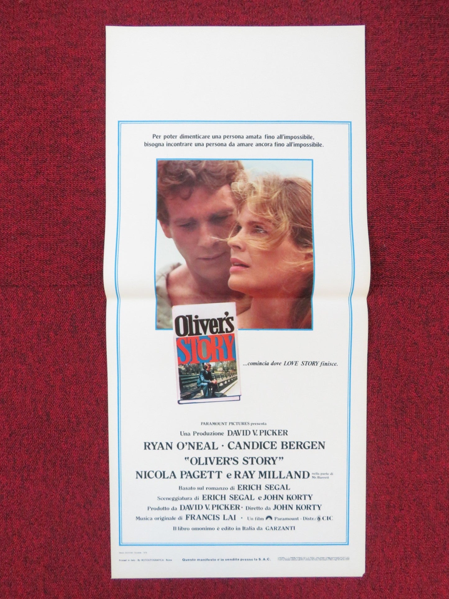 OLIVER'S STORY ITALIAN LOCANDINA POSTER RYAN O'NEAL CANDICE BERGEN 1979 Rendezvous Cinema Movie posters