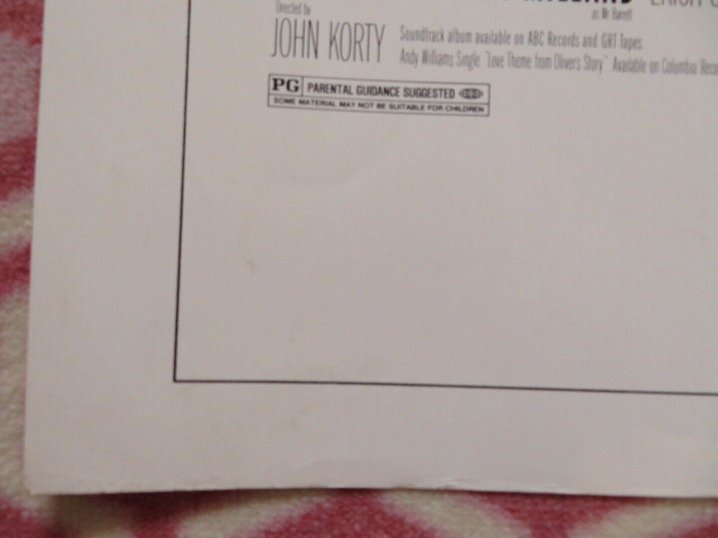 OLIVER'S STORY US HALF SHEET (22"x 28") POSTER RYAN O'NEAL CANDICE BERGEN 1978 Movie posters