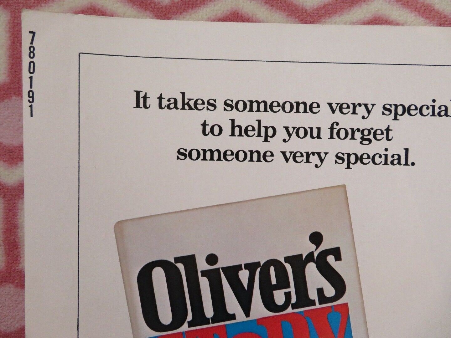 OLIVER'S STORY US HALF SHEET (22"x 28") POSTER RYAN O'NEAL CANDICE BERGEN 1978 Movie posters