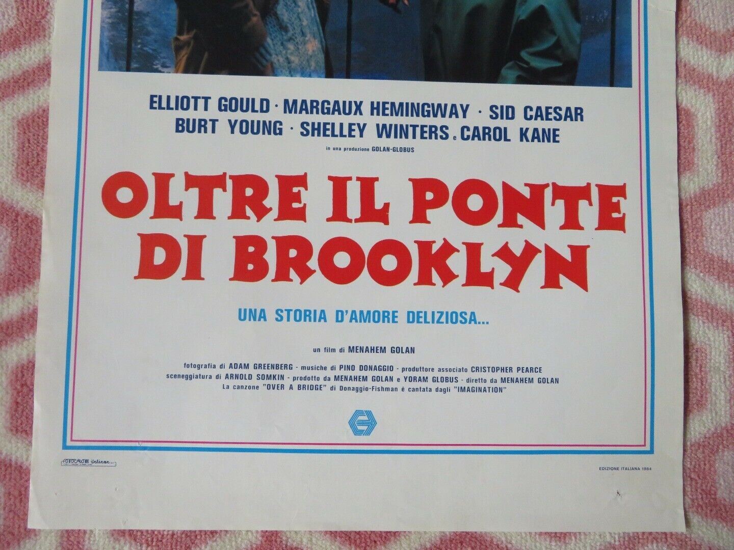 OLTRE IL PONTE DI BROOKLYN CANNON ITALIAN LOCANDINA (27.5"x13") POSTER 1984 Movie posters