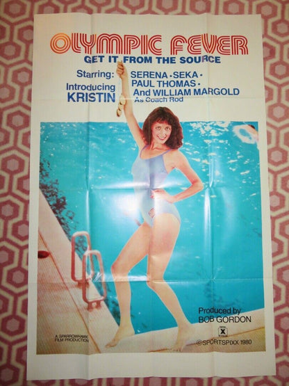 OLYMPIC FEVER ADULT FOLDED US ONE SHEET POSTER SERENA SEKA 1980 Movie posters