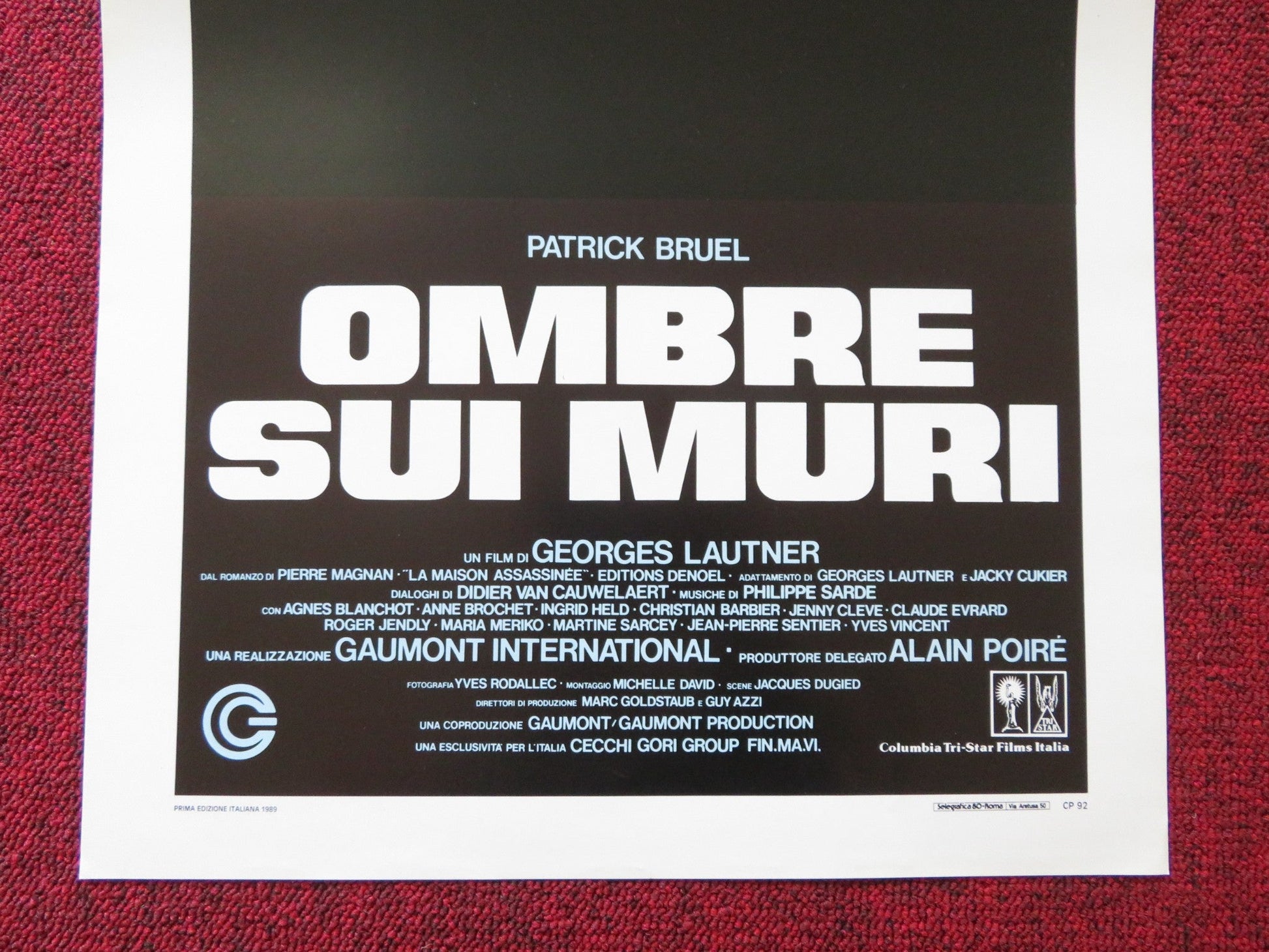 OMBRE SUI MURI ITALIAN LOCANDINA POSTER PATRICK BRUEL ANNE BROCHET 1988 Rendezvous Cinema Movie posters