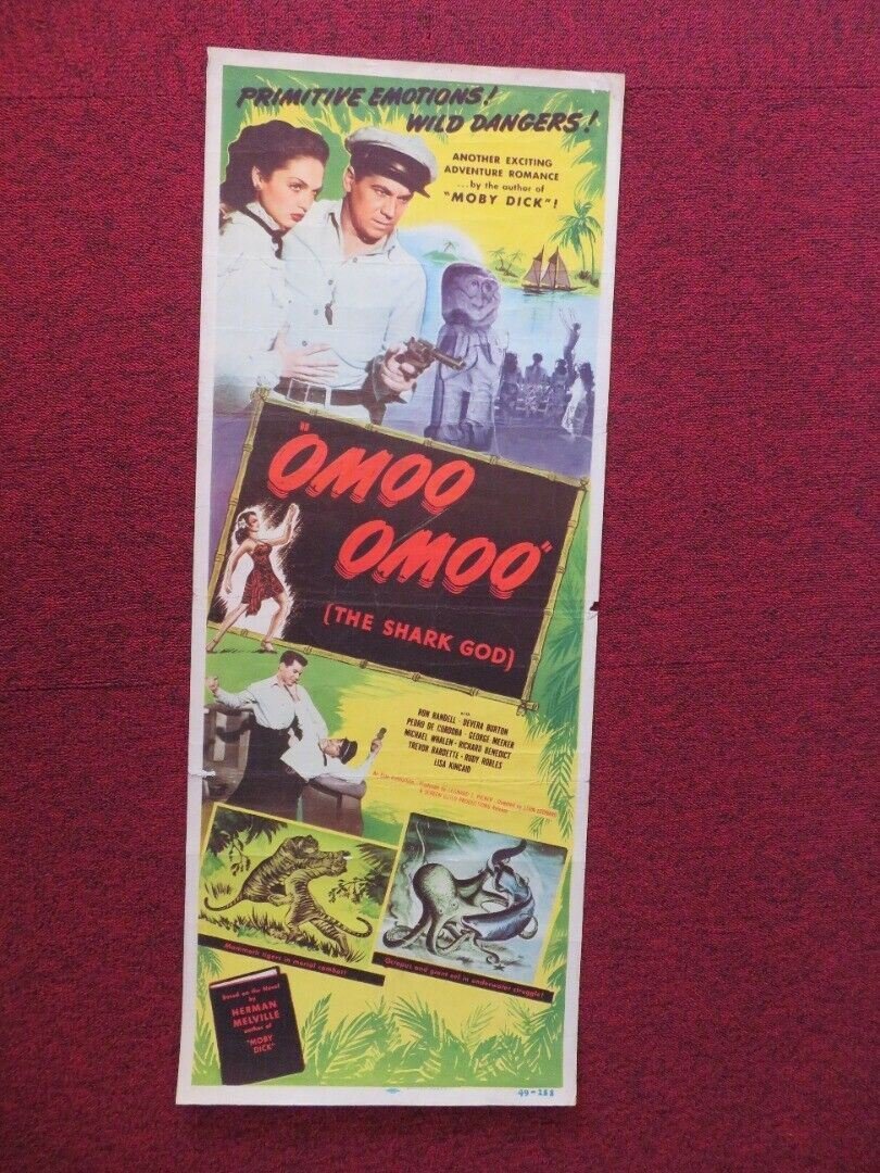 OMOO OMOO THE SHARK GOD US INSERT (14"x 36") POSTER RON RANDELL 1949 Movie posters