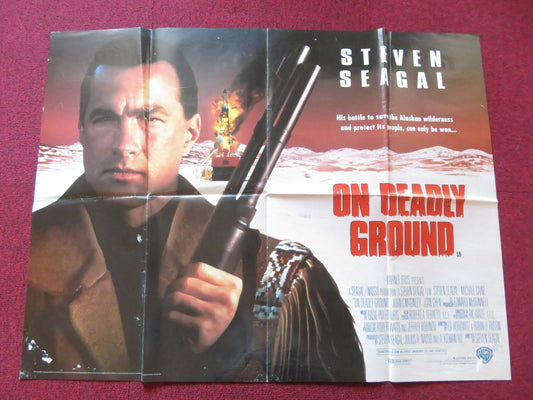 ON DEADLY GROUND QUAD POSTER FOLDED STEVEN SEAGAL MICHAEL CAINE 1994 Rendezvous Cinema Movie posters