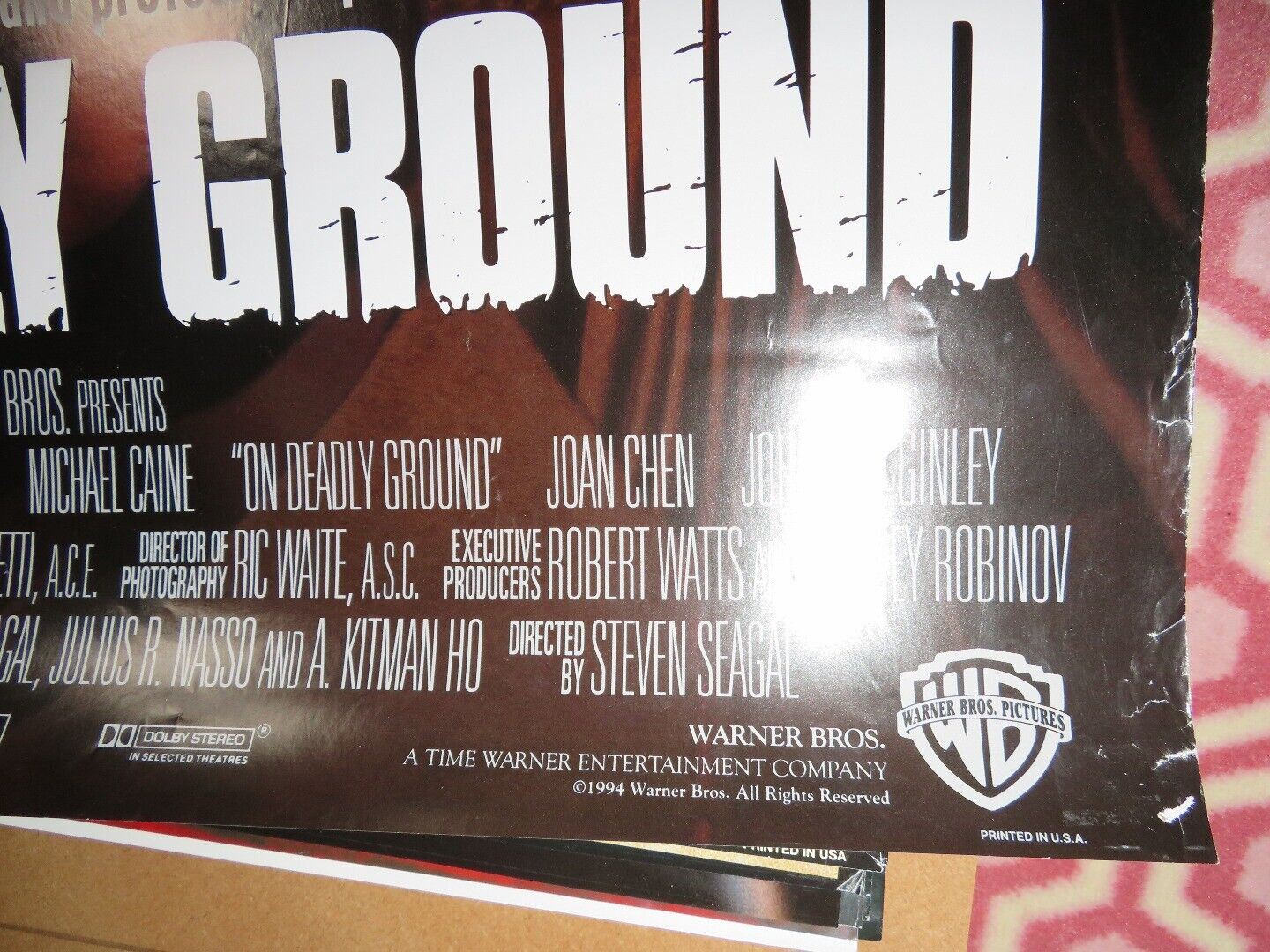 ON DEADLY GROUND US ONE SHEET ROLLED POSTER STEVEN SEAGAL 1994 Movie posters