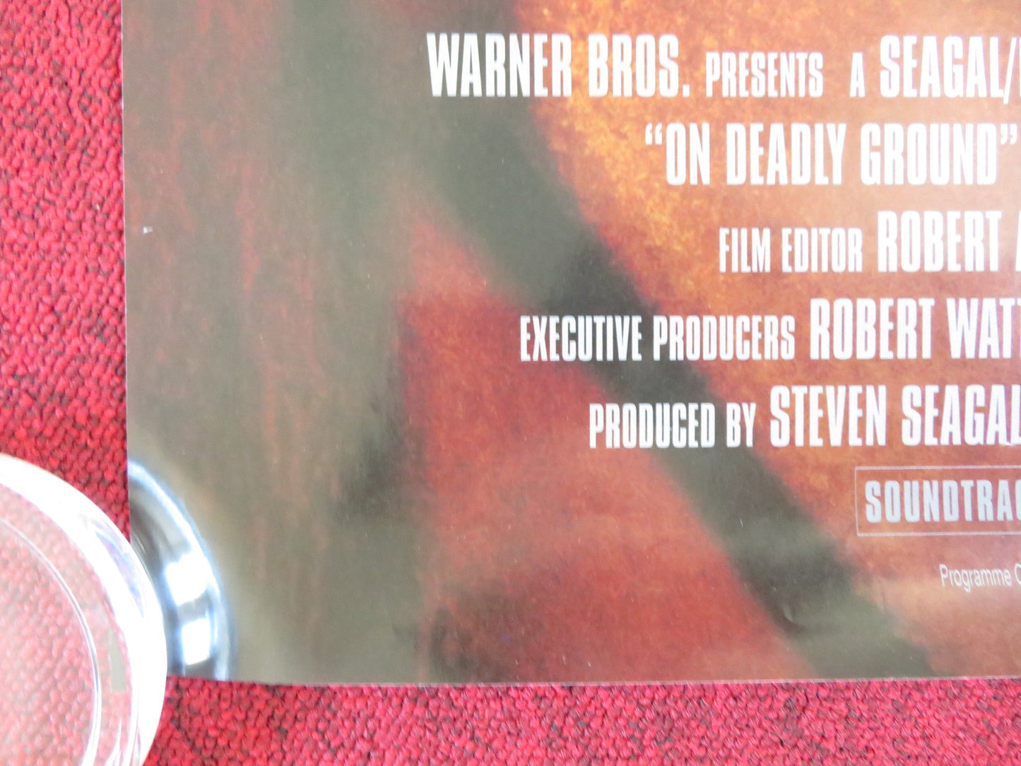 ON DEADLY GROUND VHS VIDEO POSTER ROLLED STEVEN SEAGAL MICHAEL CAINE 1994 Rendezvous Cinema Movie posters