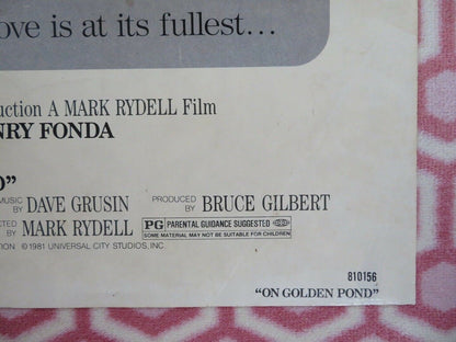 ON GOLDEN POND FOLDED US ONE SHEET POSTER KATHERINE HEPBURN HENRY FONDA 1981 Movie posters