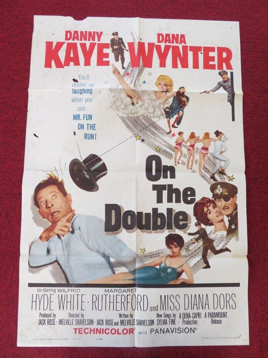 ON THE DOUBLE FOLDED US ONE SHEET POSTER DANNY KAYNE DANA WYNTER 1961 Movie posters