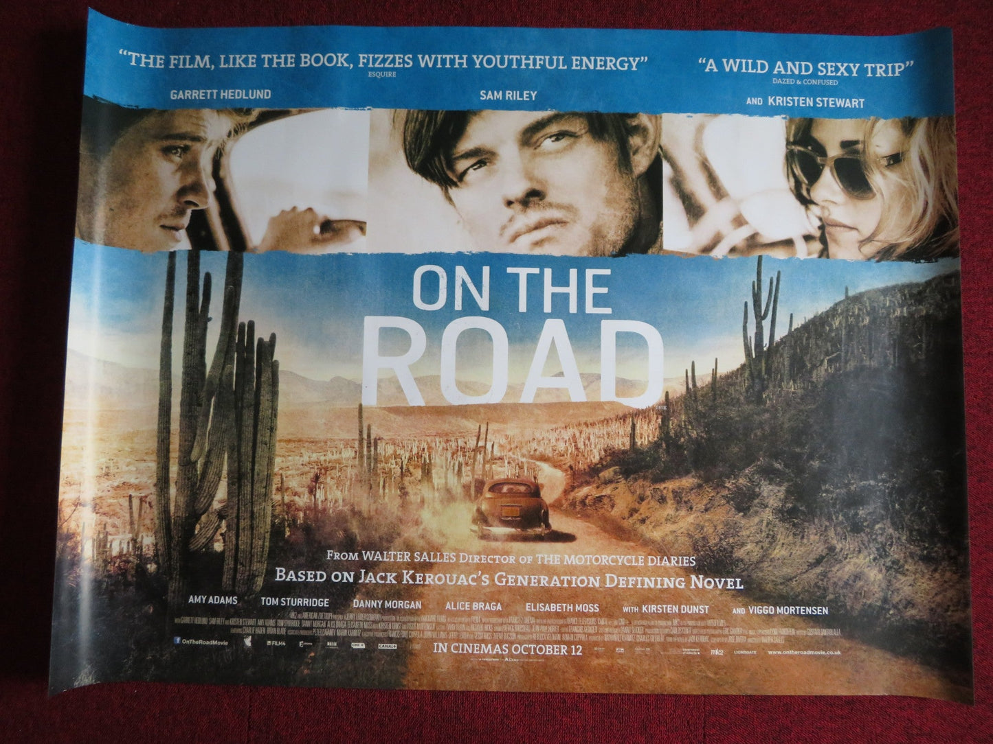 ON THE ROAD UK QUAD (30"x 40") ROLLED POSTER SAM RILEY KRISTEN STEWART 2012 Rendezvous Cinema Movie posters