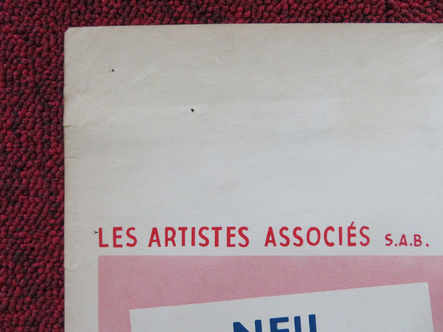 ON THE RUN BELGIUM POSTER NEIL MCCALLUM SUSAN BEAUMONT 1958 Rendezvous Cinema Movie posters