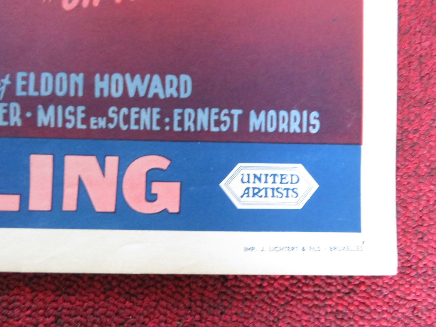 ON THE RUN BELGIUM POSTER NEIL MCCALLUM SUSAN BEAUMONT 1958 Rendezvous Cinema Movie posters