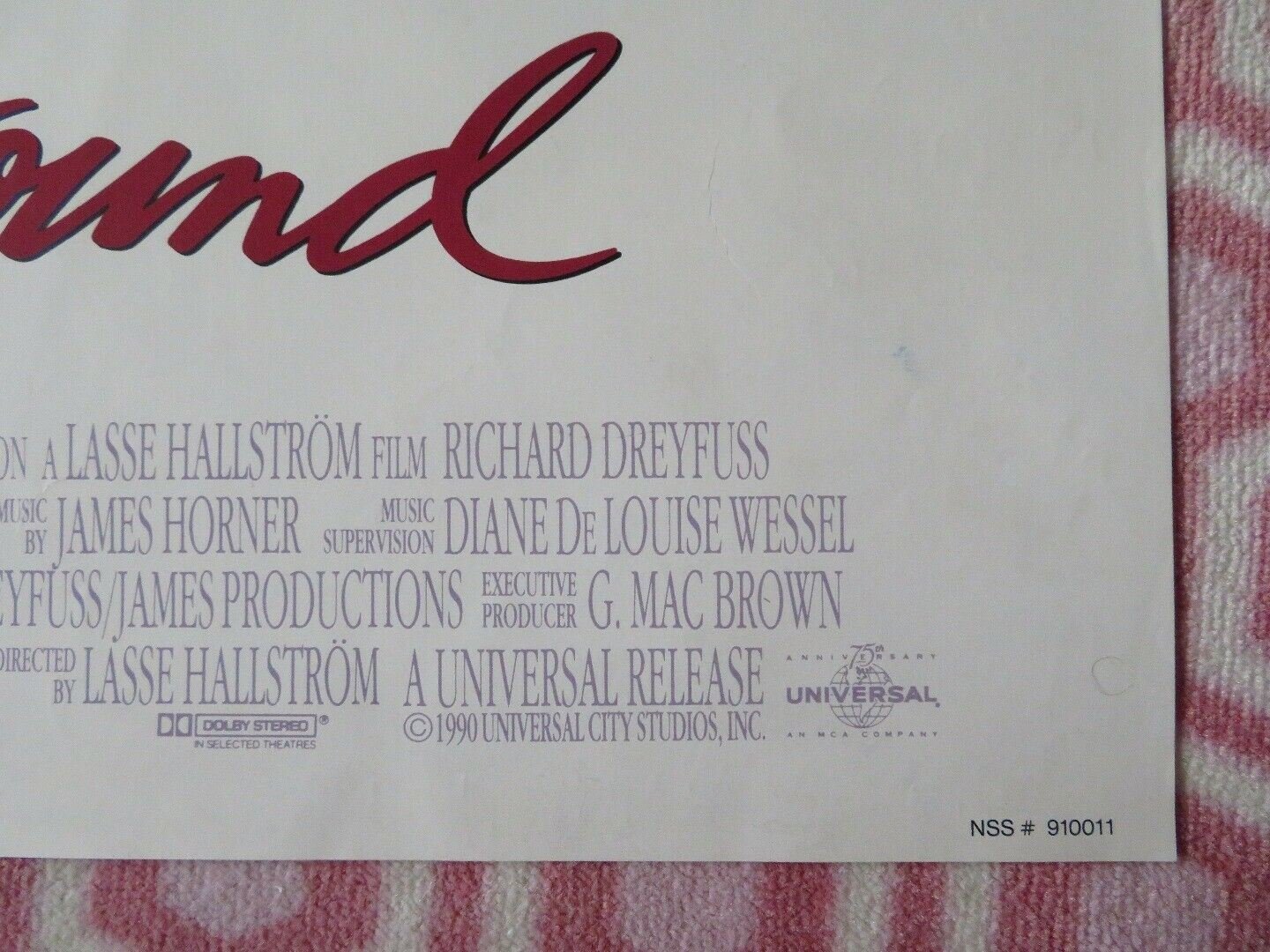 ONCE AROUND US ONE SHEET POSTER RICHARD DRETFUSS HOLLY HUNTER 1991 Rendezvous Cinema Movie posters