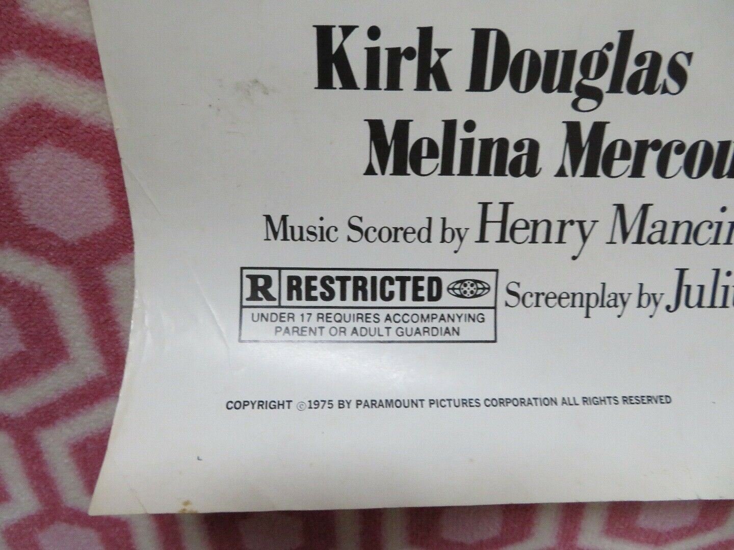 ONCE IS NOT ENOUGH US ONE SHEET POSTER KIRK DOUGLAS ALEXIS SMITH 1975 Movie posters