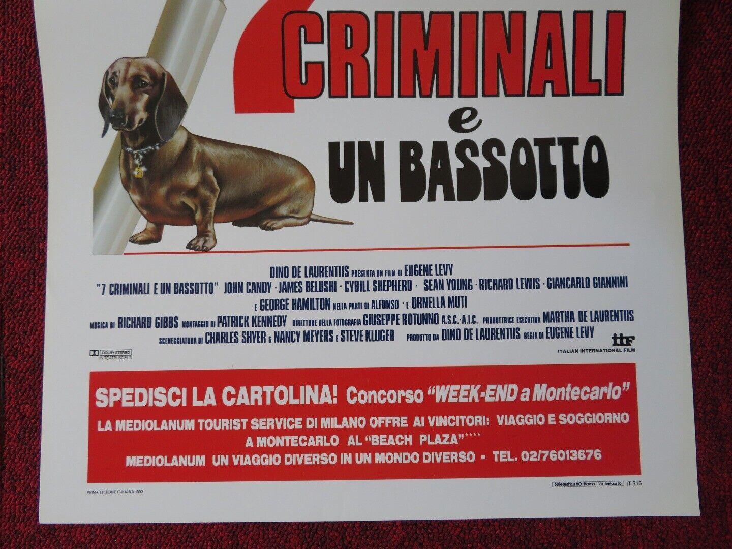 ONCE UPON A CRIME... ITALIAN LOCANDINA (27.5"x13") POSTER SEAN YOUNG 1992 Movie posters
