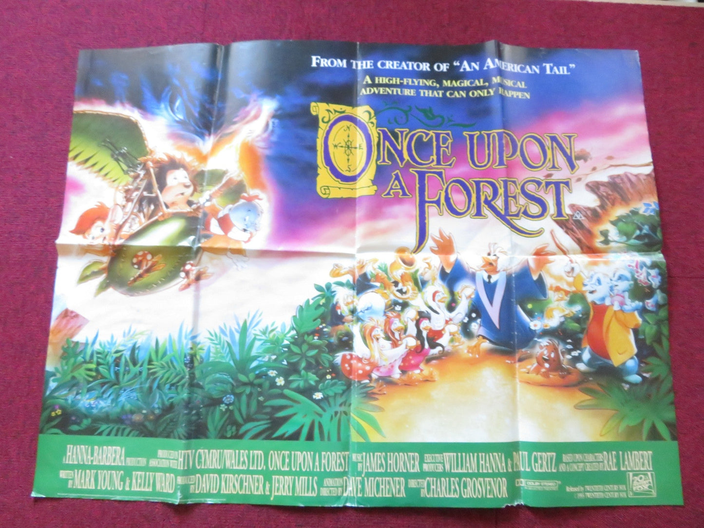 ONCE UPON A FOREST QUAD POSTER FOLDED MICHAEL CRAWFORD BEN VEREEN 1993 Rendezvous Cinema Movie posters