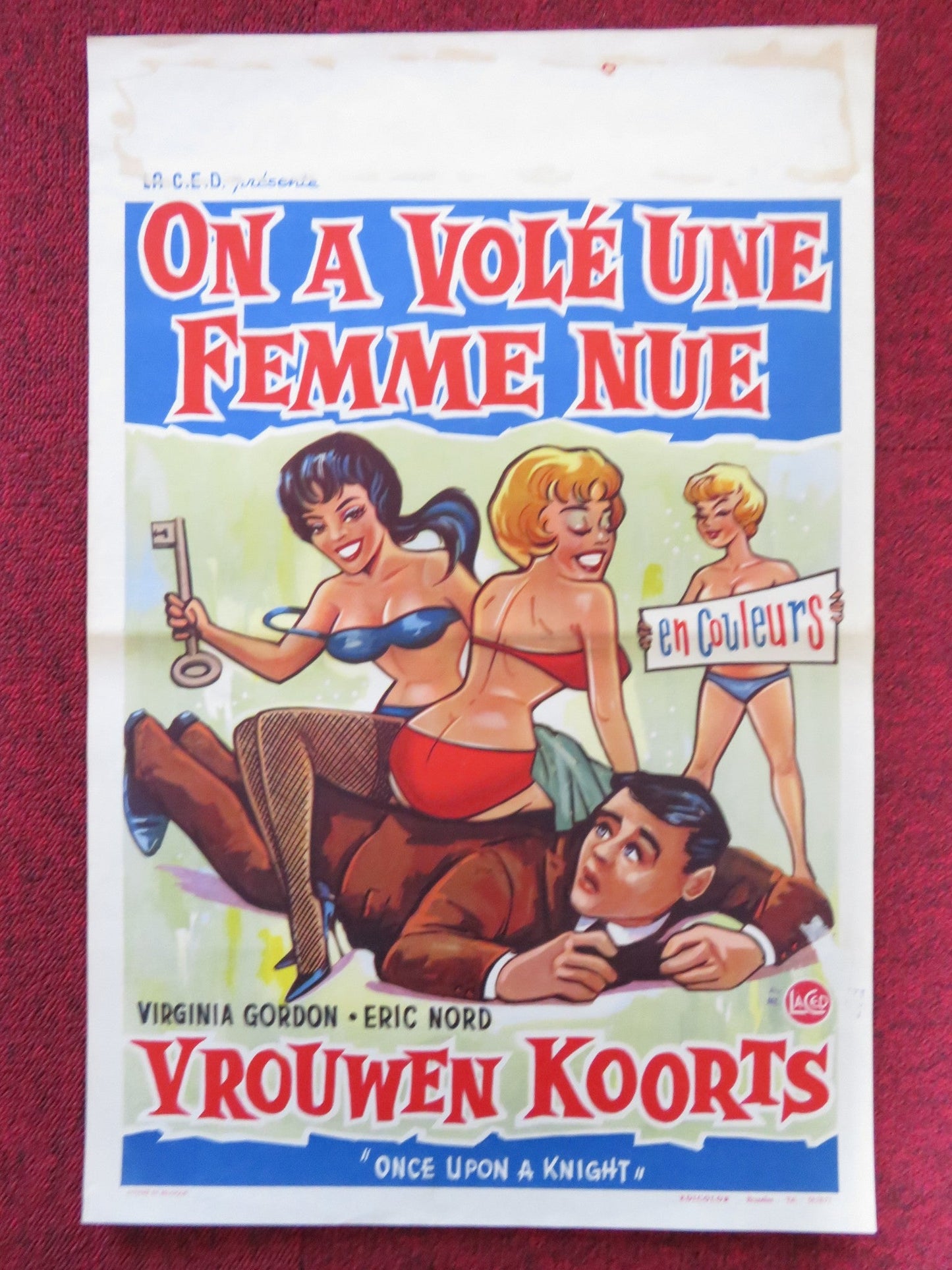 ONCE UPON A KNIGHT BELGIUM POSTER ERIC WOOD VIRGINIA GORDON 1961 Rendezvous Cinema Movie posters