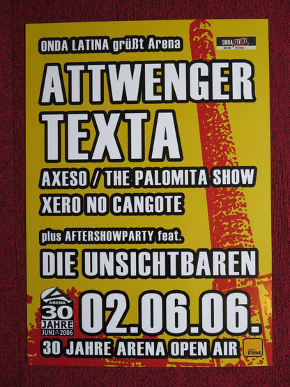 ONDA LATINA ATTWENGER TEXTA AUSTRIAN MUSIC PROMO POSTER 2006 Rendezvous Cinema Movie posters