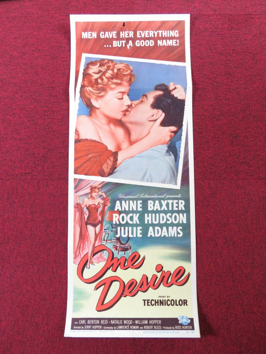 ONE DESIRE US INSERT (14"x 36") POSTER ANNE BAXTER ROCK HUDSON 1955 Rendezvous Cinema Movie posters