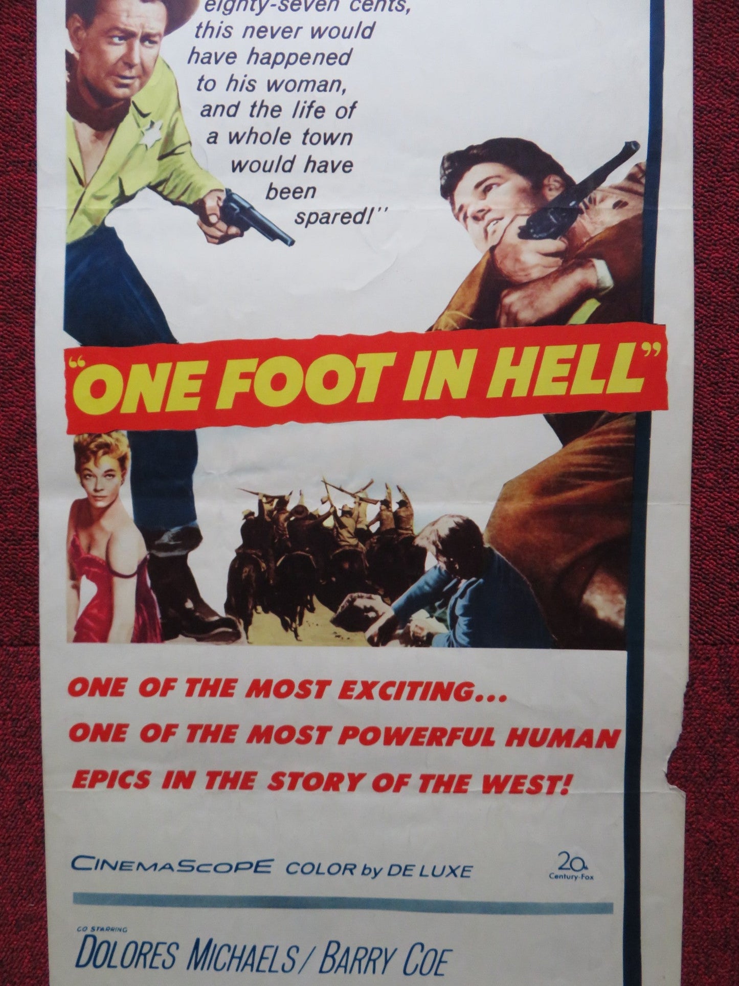 ONE FOOT IN HELL US INSERT (14"x 36") POSTER ALAN LADD DON MURRAY 1960 Rendezvous Cinema Movie posters