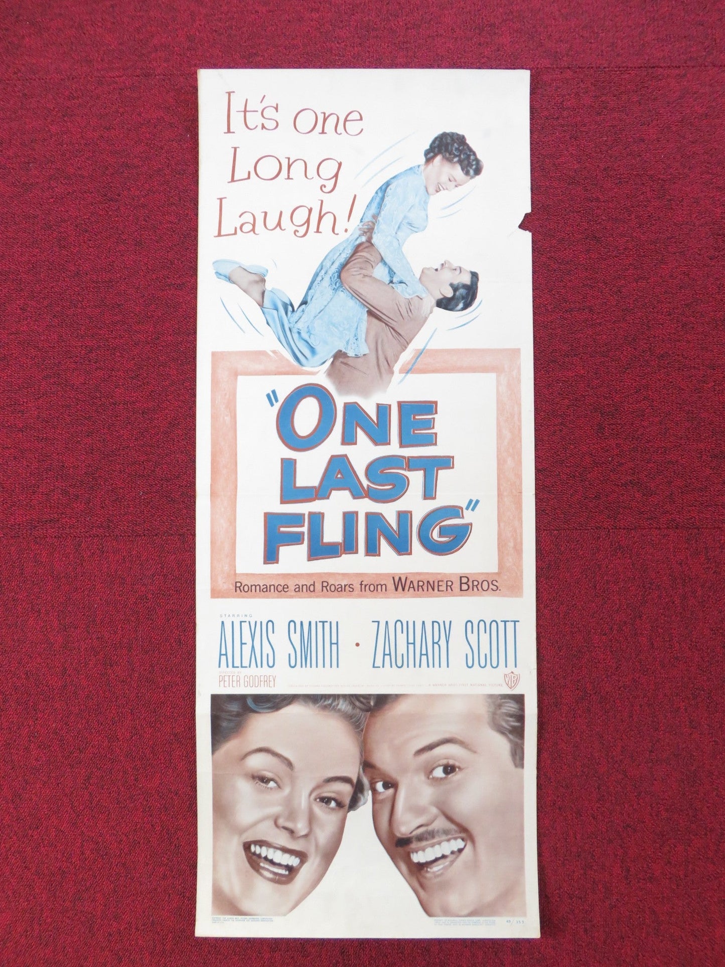 ONE LAST FLING US INSERT (14"x 36") POSTER ALEXIS SMITH ZACHARY SCOTT 1949 Rendezvous Cinema Movie posters