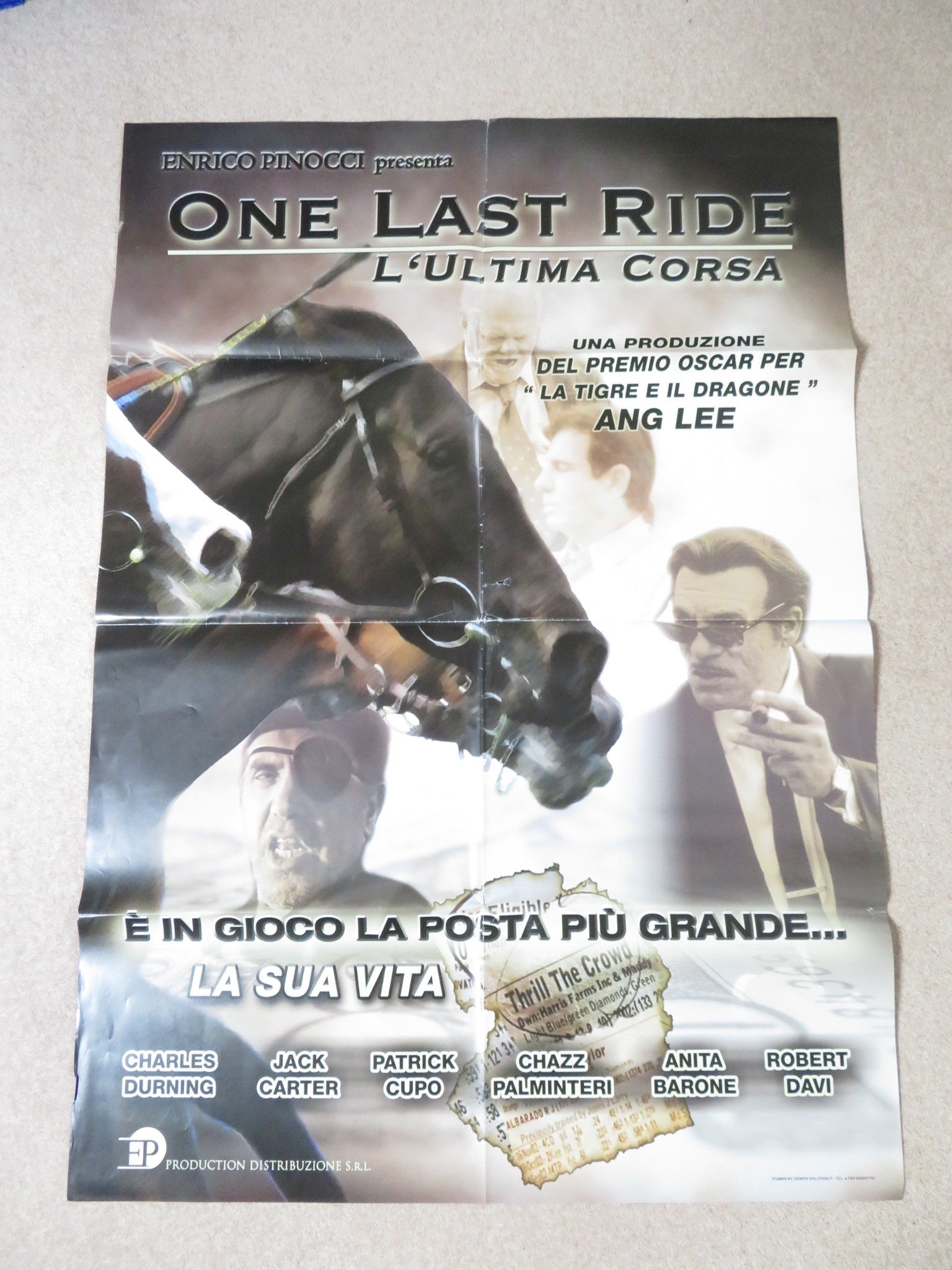 ONE LAST RIDE ITALIAN 2 FOGLIO POSTER ROBERT DAVI PATRICK CUPO 2004 Rendezvous Cinema Movie posters