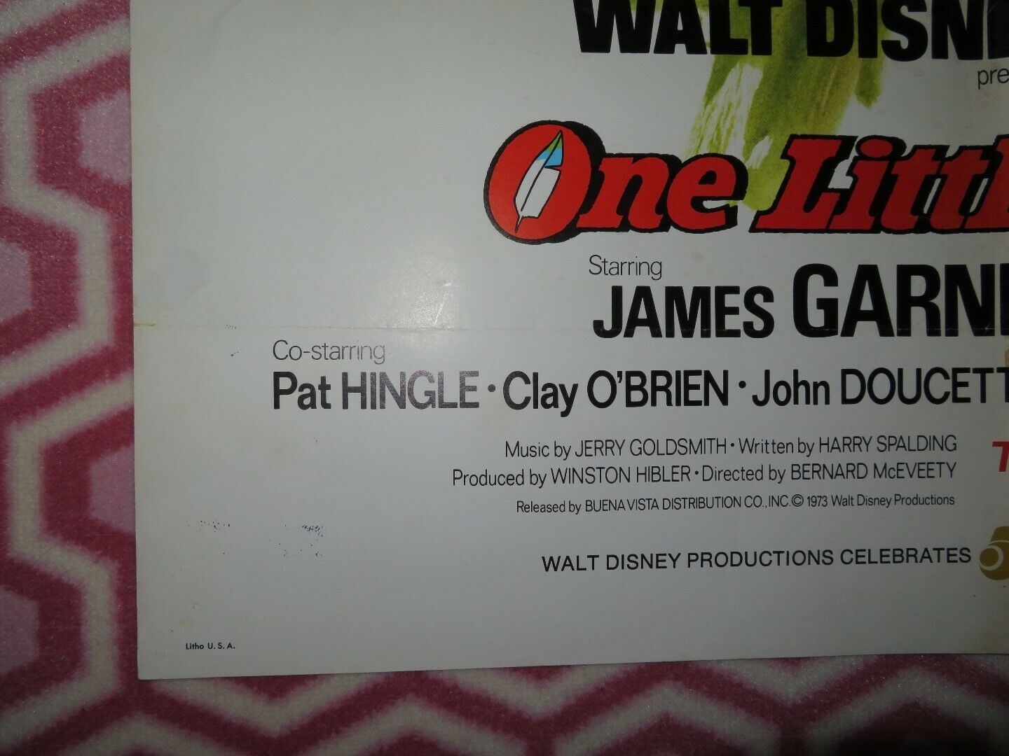 ONE LITTLE INDIAN US ONE SHEET POSTER DISNEY JAMES GARNER VERA MILES Movie posters