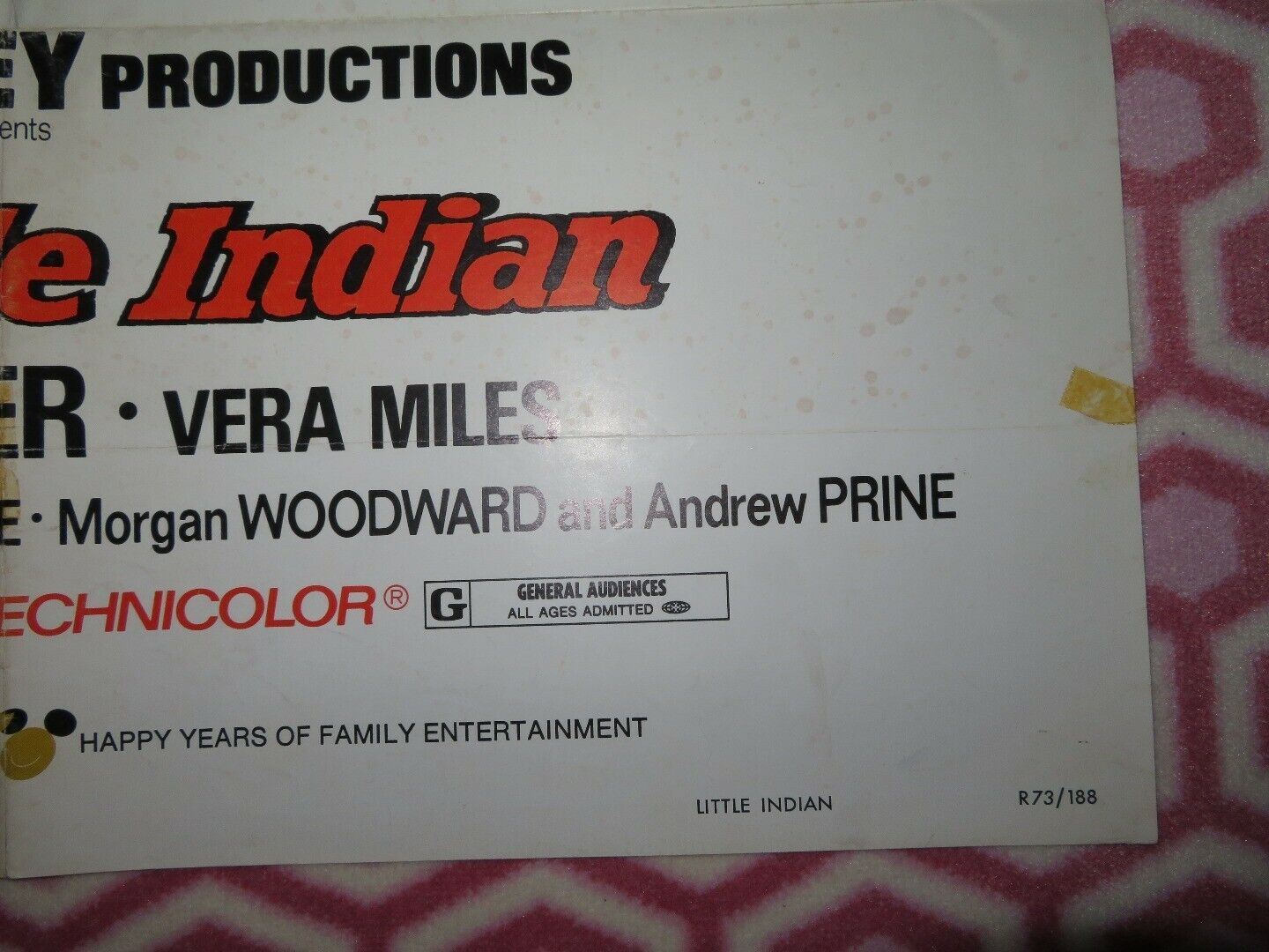 ONE LITTLE INDIAN US ONE SHEET POSTER DISNEY JAMES GARNER VERA MILES Movie posters