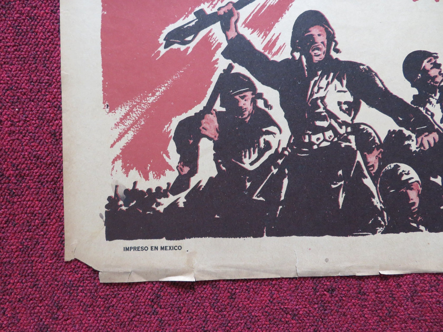 ONE MINUTE TO ZERO FOLDED MEXICAN POSTER ROBERT MITCHUM ANN BLYTH 1952 Rendezvous Cinema Movie posters