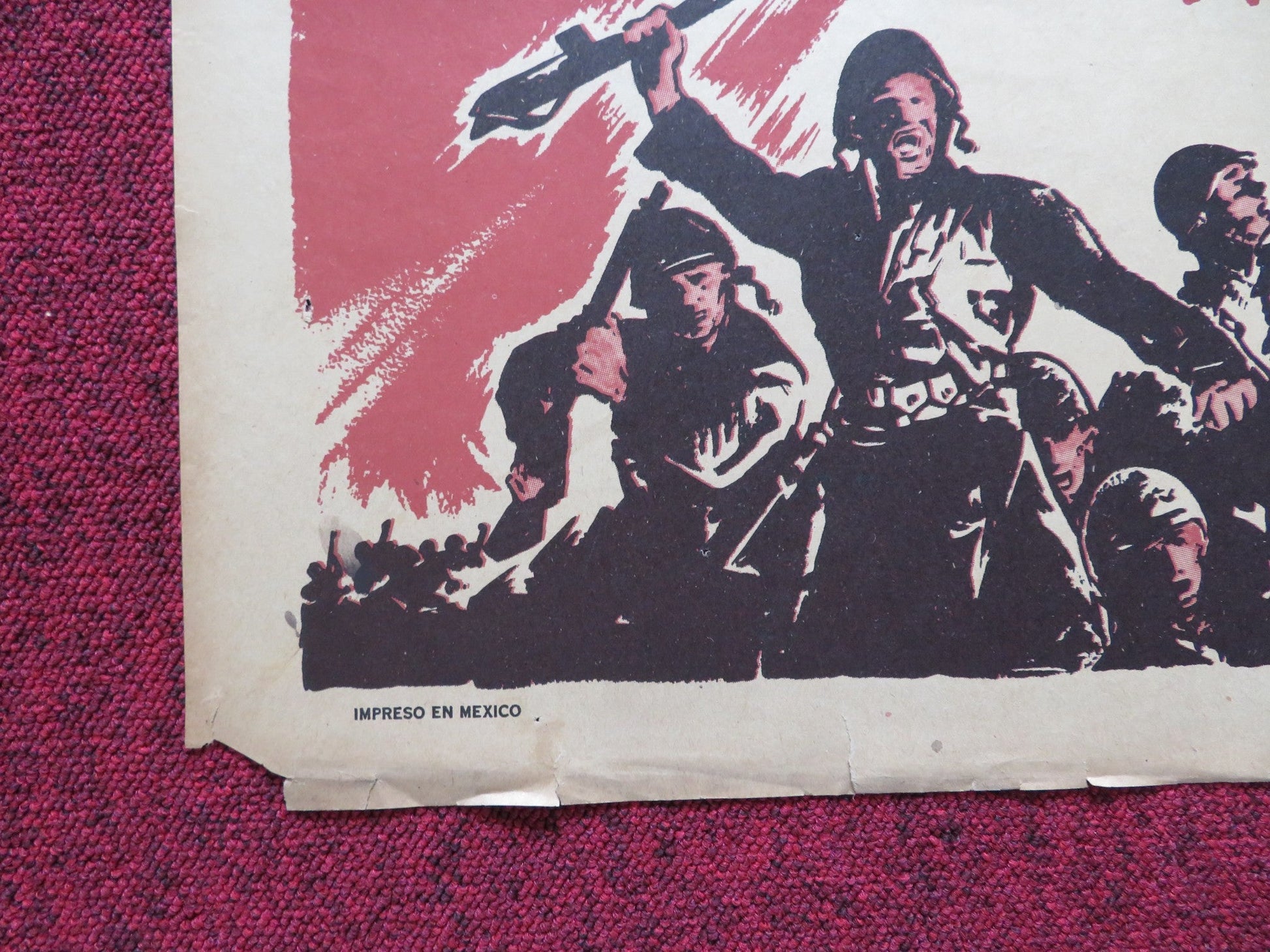 ONE MINUTE TO ZERO FOLDED MEXICAN POSTER ROBERT MITCHUM ANN BLYTH 1952 Rendezvous Cinema Movie posters