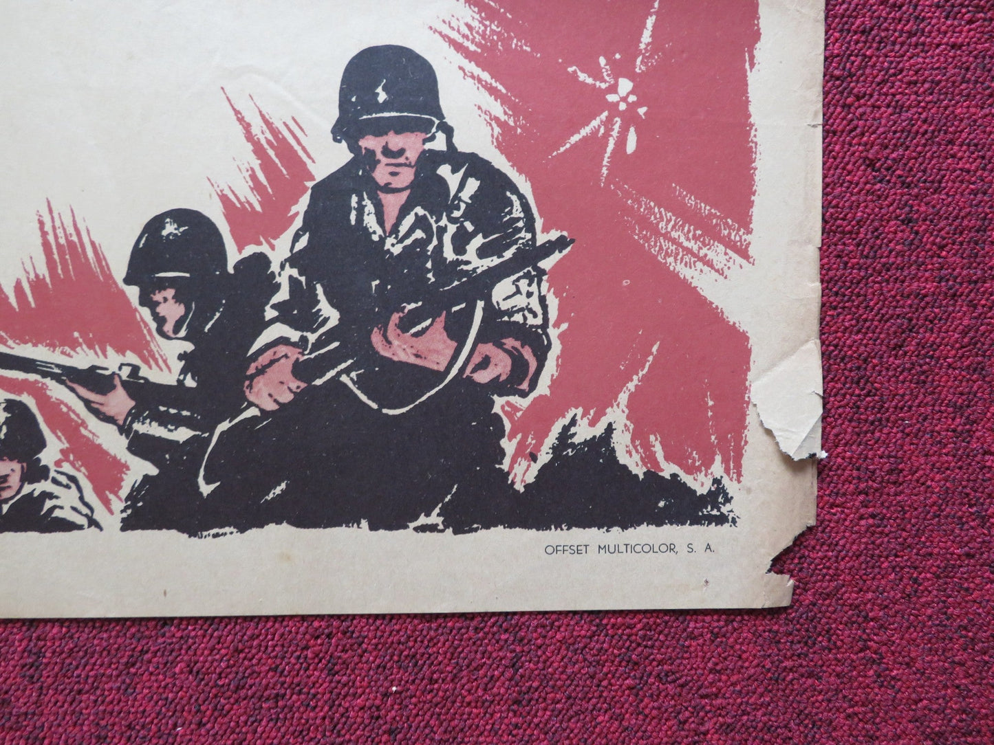 ONE MINUTE TO ZERO FOLDED MEXICAN POSTER ROBERT MITCHUM ANN BLYTH 1952 Rendezvous Cinema Movie posters